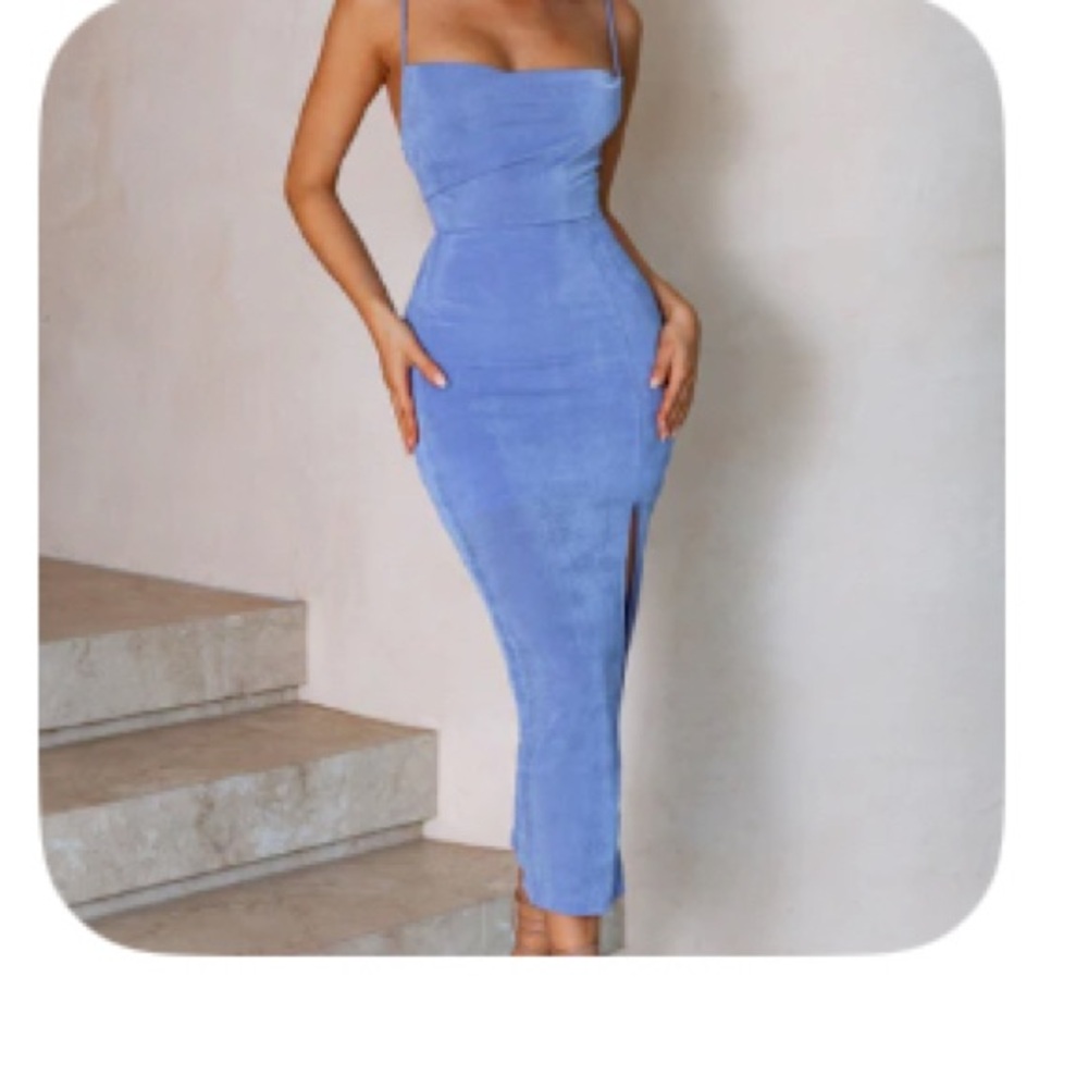 Elegant Blue Women's Dress